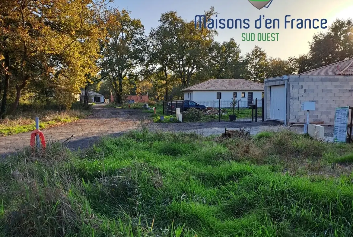 Terrain constructible viabilisé de 510 m² à Labouheyre proche de Bordeaux 