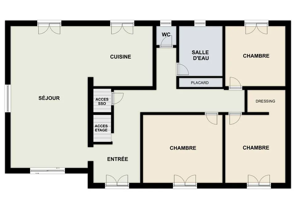 Maison de plain-pied 114 m² à Châtellerault avec 4 chambres et terrasse 