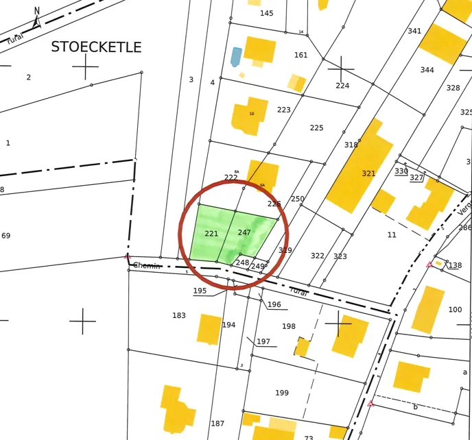 Terrain constructible en hauteur proche Hirsingue – 5,26 ares à vendre 