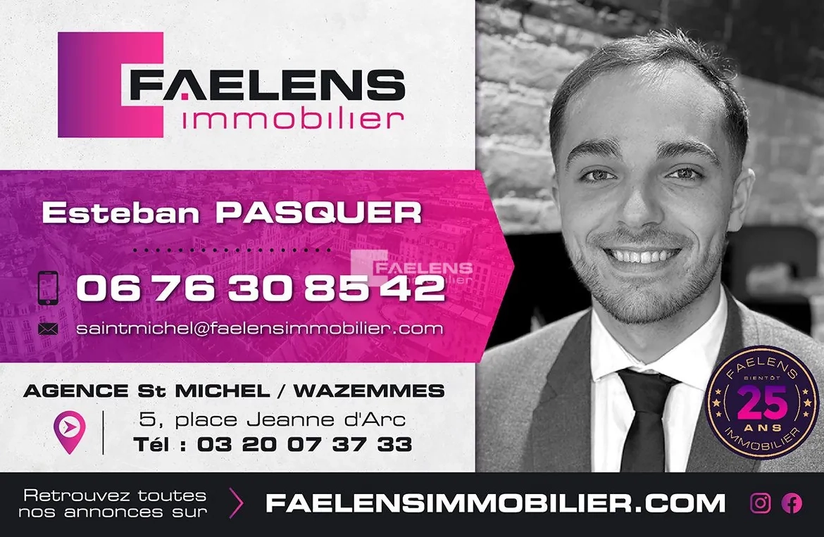 Maison à vendre à Lille Wazemmes de 55 m² avec jardin 
