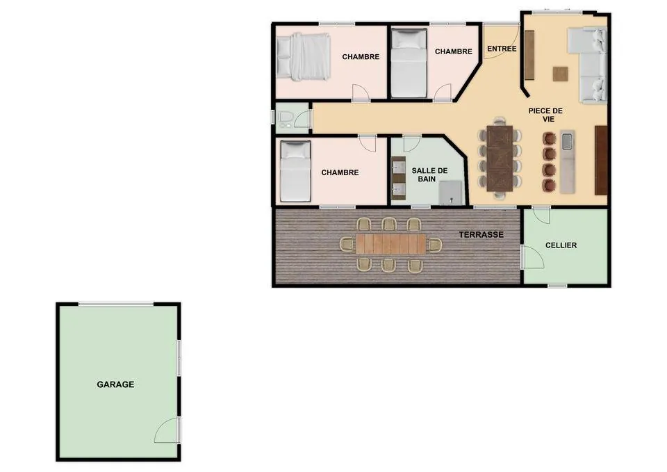 Maison moderne de 105 m² à Châtellerault avec terrain clos et garage 