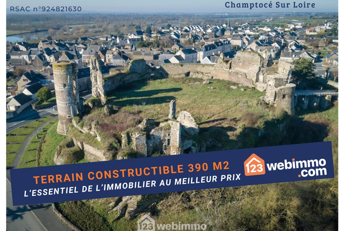 Terrain constructible de 390 m² à Champtocé-sur-Loire proche Angers 