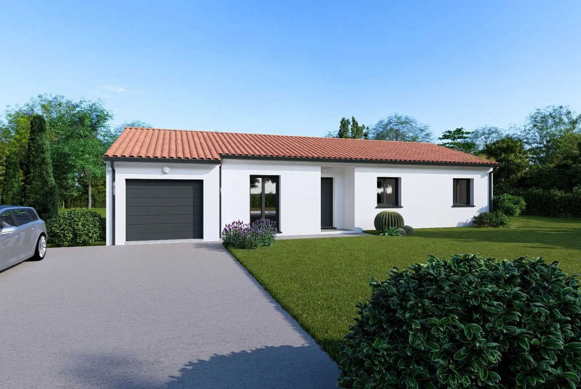Maison neuve à Vacquiers de 100 m² avec 3 chambres, garage et personnalisation 