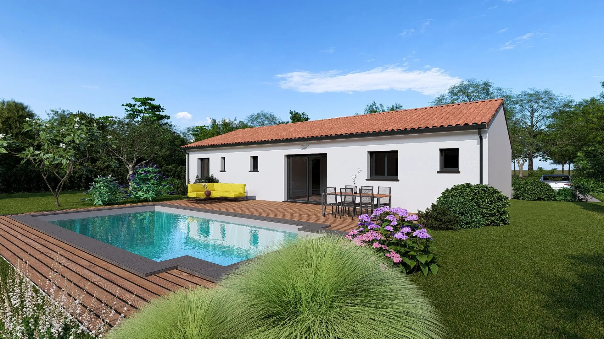 Maison neuve à Vacquiers de 100 m² avec 3 chambres, garage et personnalisation 