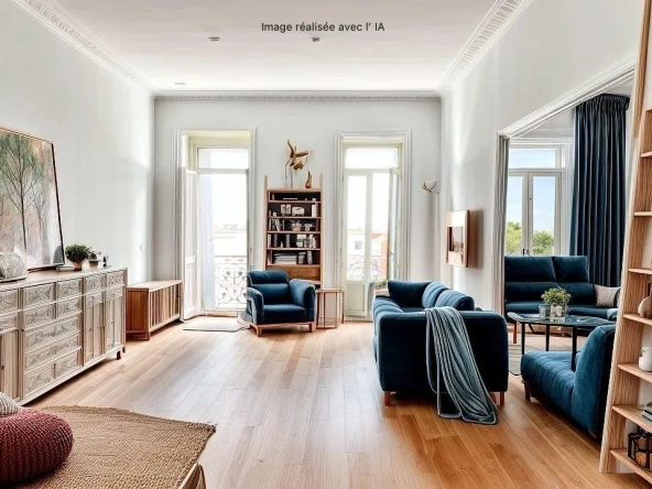 Bel appartement 102 m² à Sète, centre-ville, 3 chambres, balcon et potentiel locatif