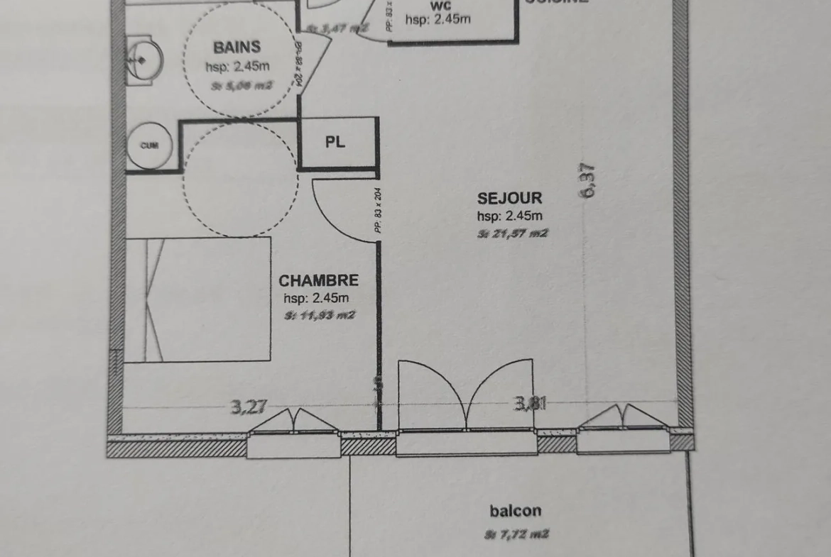 Appartement de 48 m² avec terrasse à Épinal - Parking privé 