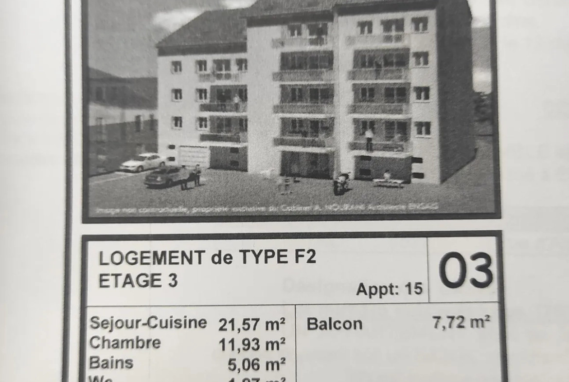 Appartement de 48 m² avec terrasse à Épinal - Parking privé 