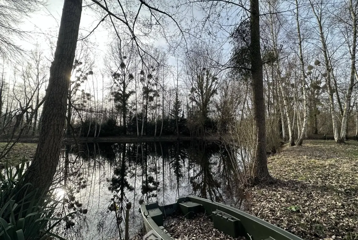 Terrain de loisirs de 11 300 m² à Presles-et-Thierny – Étangs, bâtiment et pâture 