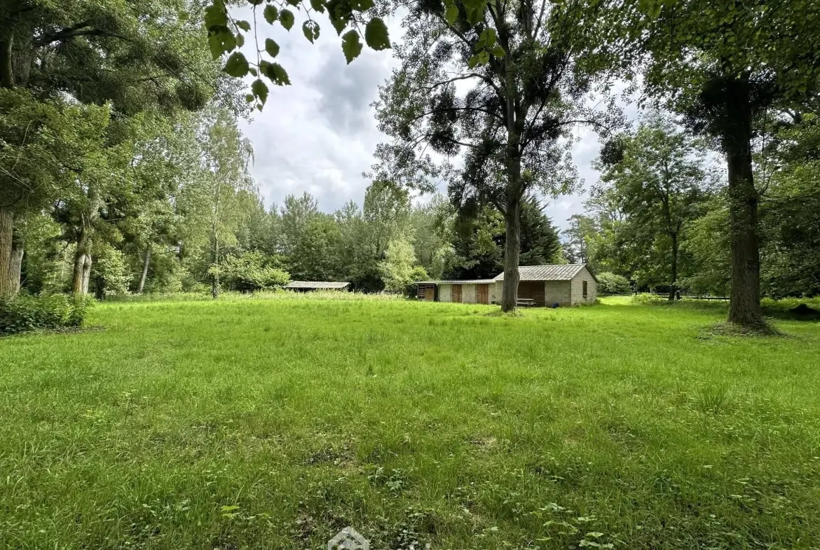 Terrain de loisirs de 11 300 m² à Presles-et-Thierny – Étangs, bâtiment et pâture 
