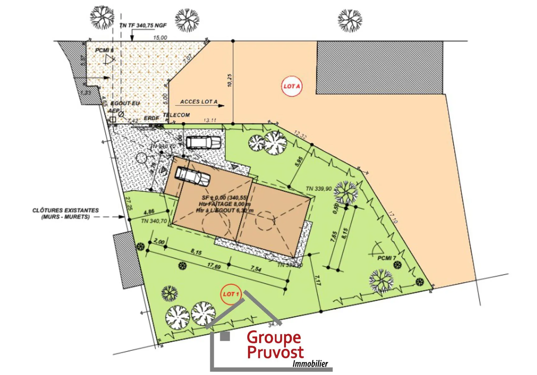 Terrain de 845 m² avec permis de construire à Vaugneray, proche Grézieu-la-Varenne 