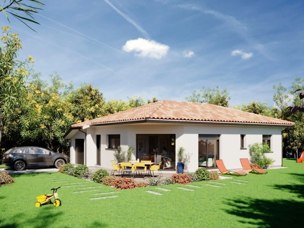 Maisons neuves à Saint-Yaguen : maison de 60m² avec 2 chambres et garage