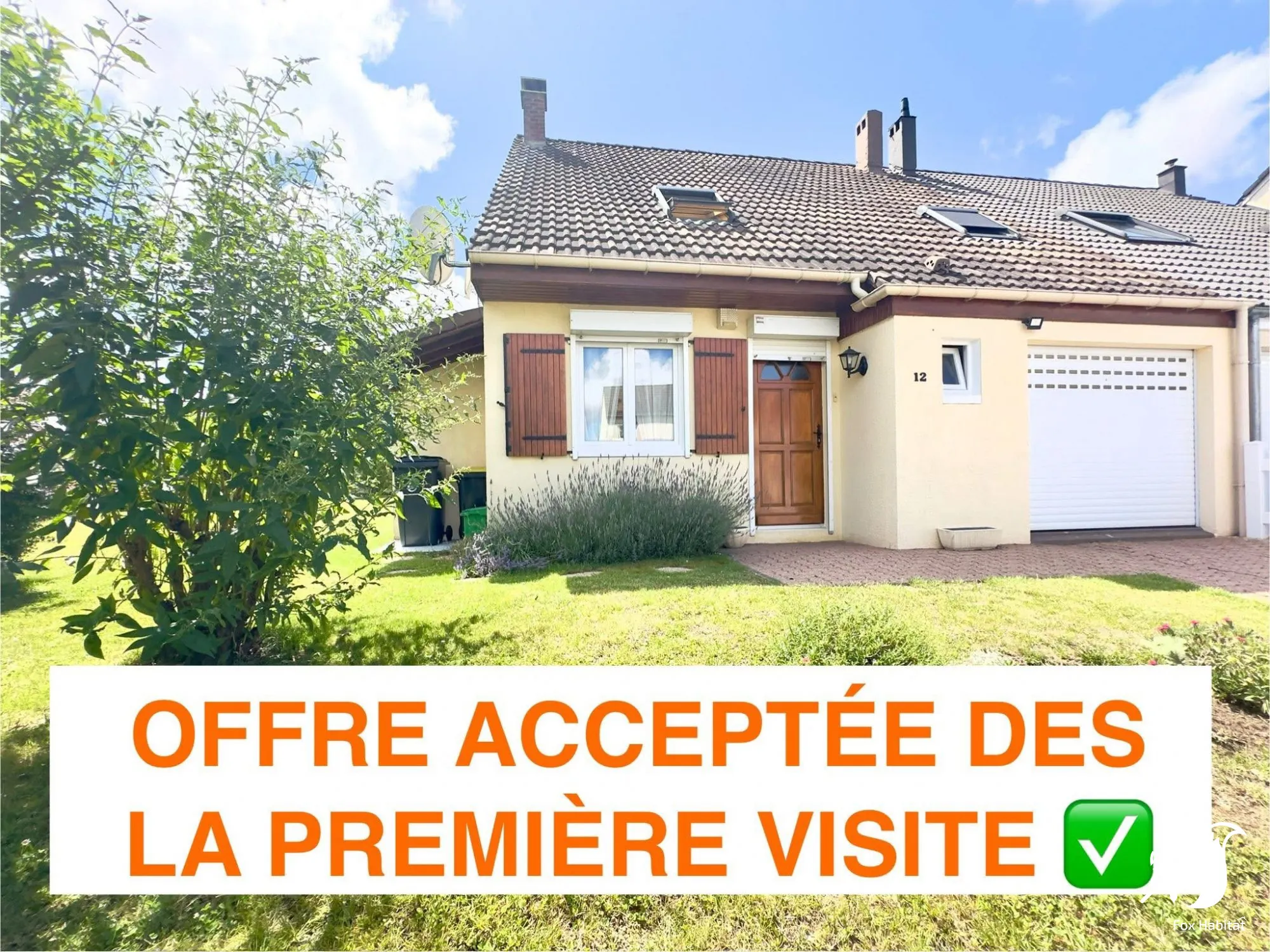 Maison semi-individuelle à vendre proche de Cambrai avec jardin et garage 