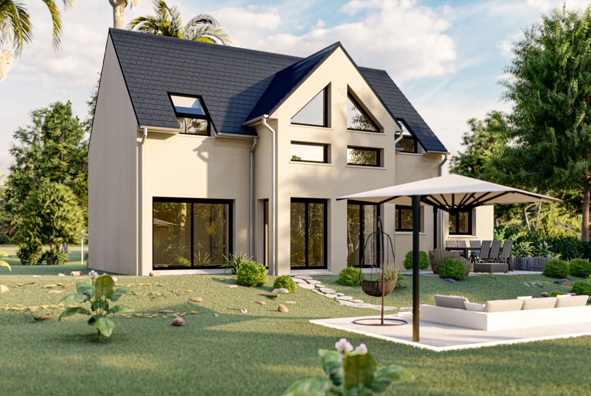 Achat maison avec terrain à Houdan - 3 chambres, garage, terrasse et options écologiques 