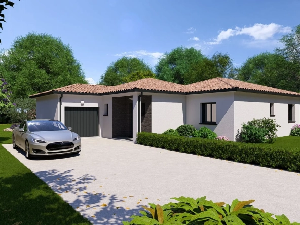Construction de maison neuve T4 de 90 m² à Fronton sur terrain de 500 m²