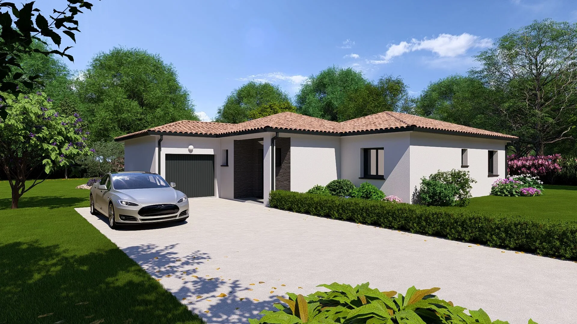 Construction de maison neuve T4 de 90 m² à Fronton sur terrain de 500 m² 