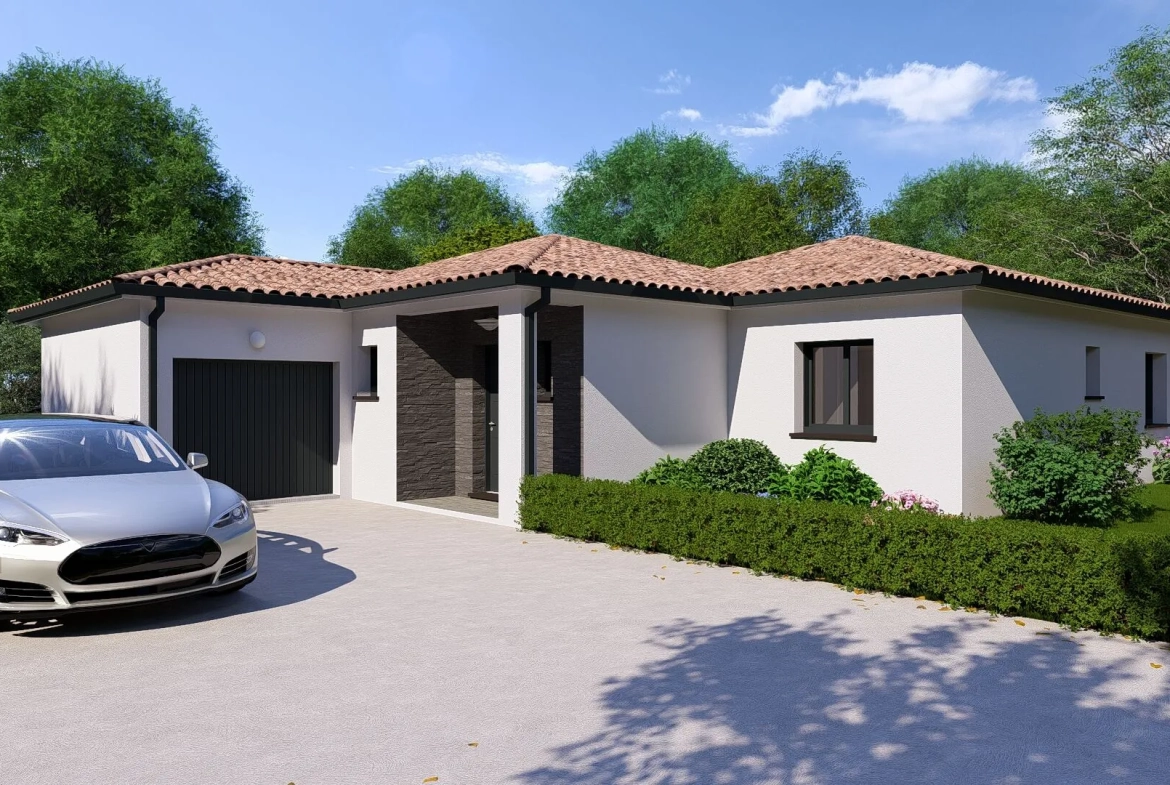 Construction de maison neuve T4 de 90 m² à Fronton sur terrain de 500 m² 