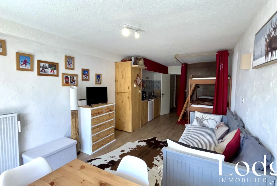 Vente Spacieux Studio face aux Pistes à Montgenèvre avec Balcon Sud-Est 