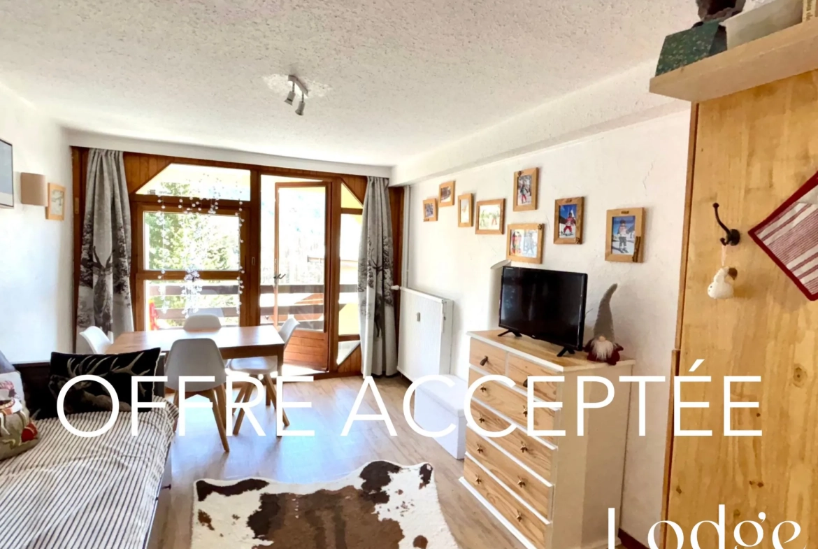 Vente Spacieux Studio face aux Pistes à Montgenèvre avec Balcon Sud-Est 