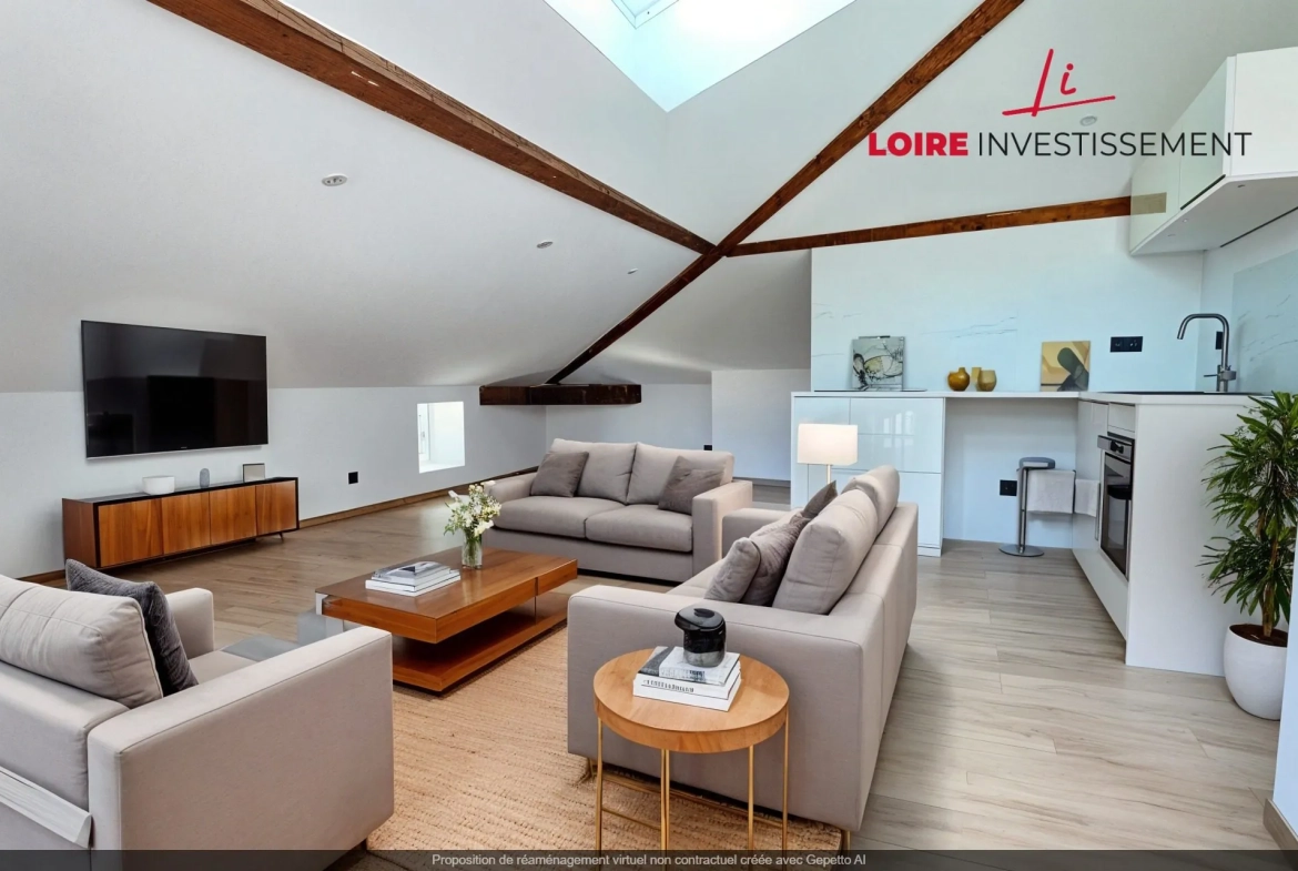 Appartement T3 de 121,8 m² avec terrasse à L'Étrat, dernier étage 