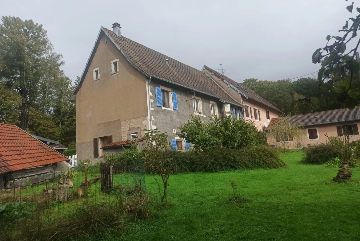 Maison à vendre à Danjoutin – 130 m², terrain de 22 ares, potentiel familial dans cadre verdoyant 