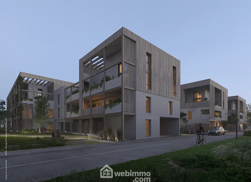 Appartement neuf de 43 m² avec terrasse à La Rochelle au bord du canal de Rompsay 