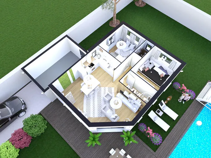 Maison neuve évolutive avec 2 chambres et garage à Parentis-en-Born 