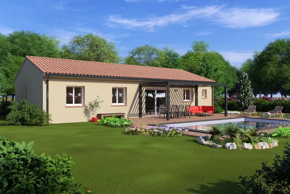 Projet de maison neuve T4 personnalisable à Montpitol avec garage et terrasse 