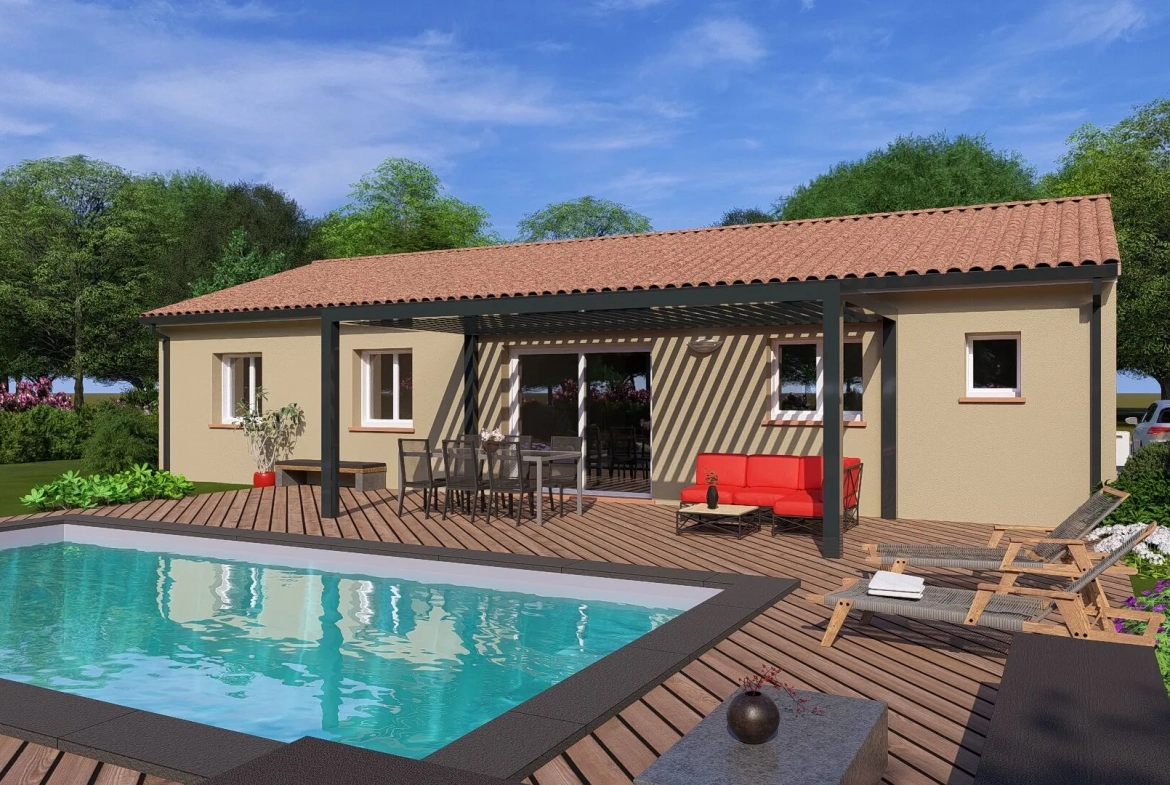 Projet de maison neuve T4 personnalisable à Montpitol avec garage et terrasse 