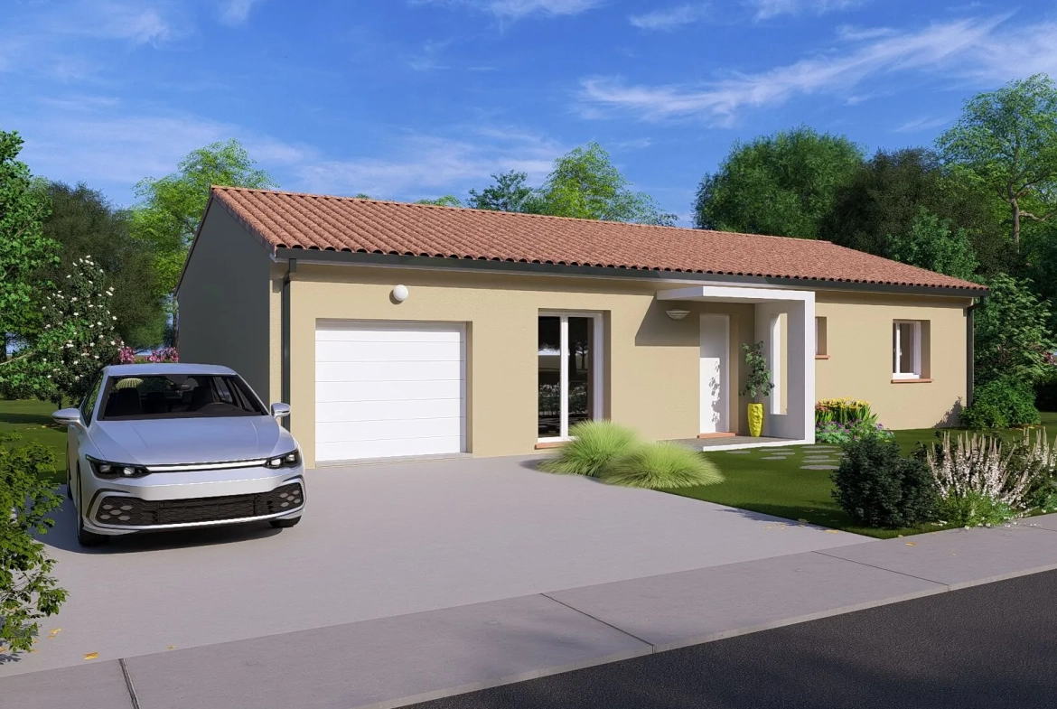 Projet de maison neuve T4 personnalisable à Montpitol avec garage et terrasse 