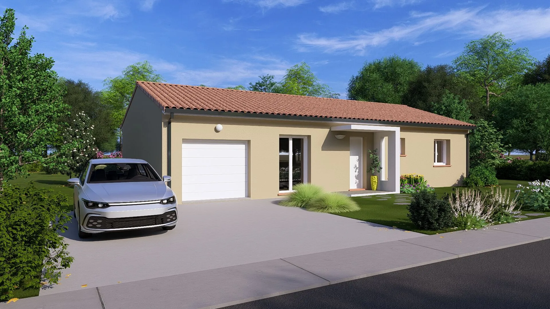 Projet de maison neuve T4 personnalisable à Montpitol avec garage et terrasse 