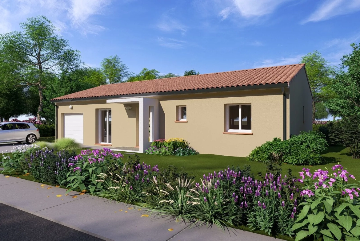 Projet de maison neuve T4 personnalisable à Montpitol avec garage et terrasse 