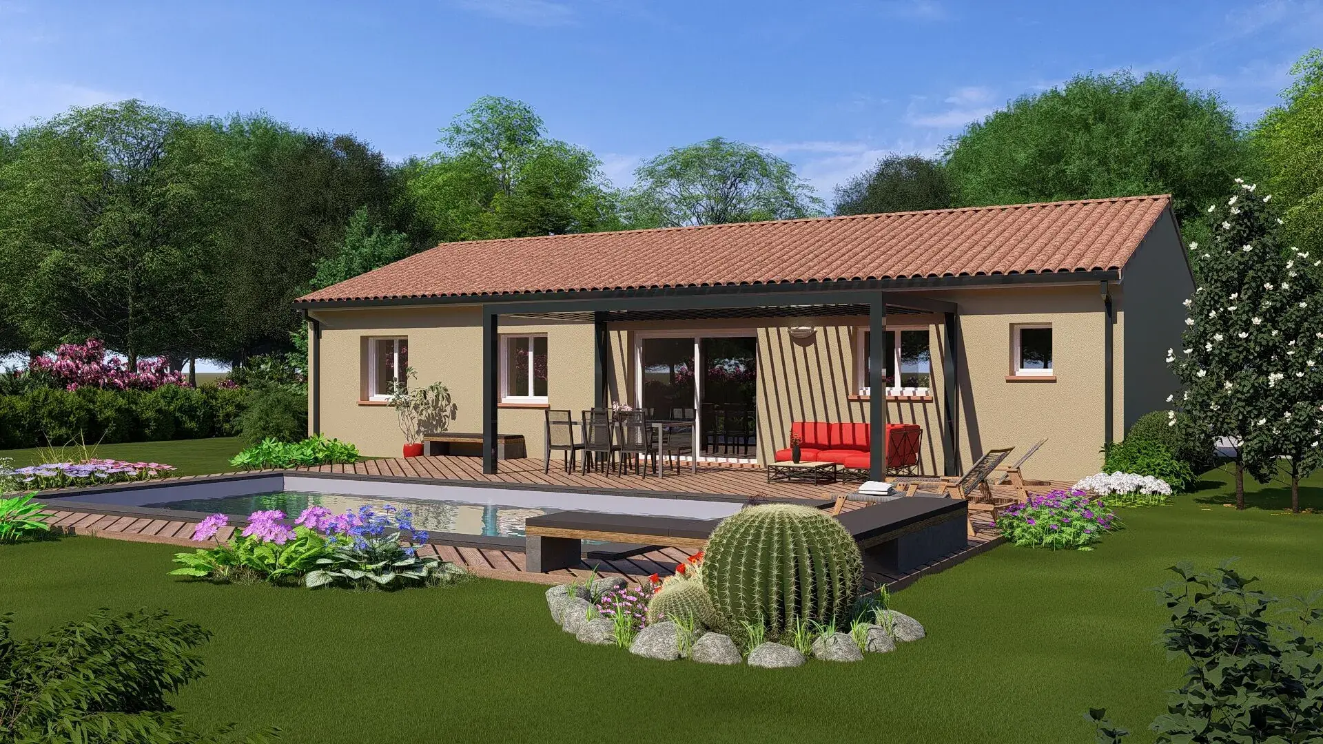 Projet de maison neuve T4 personnalisable à Montpitol avec garage et terrasse 
