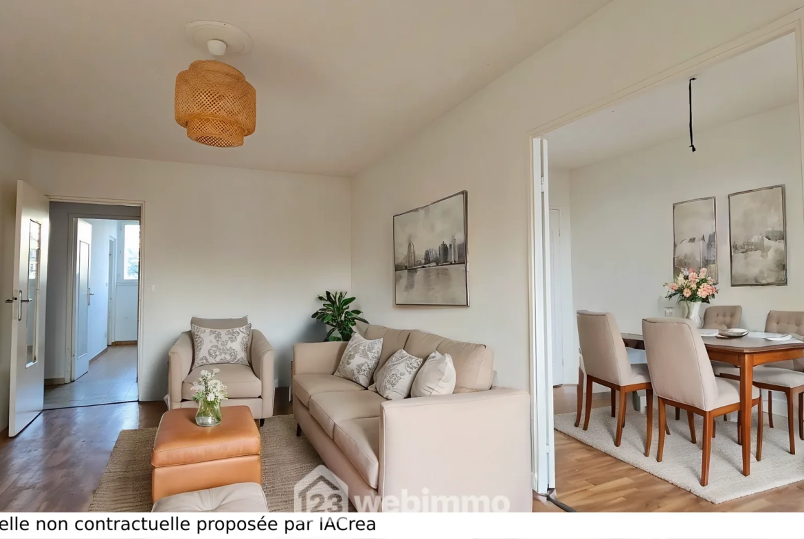 Appartement T3 de 60 m² à Pau avec balcon et possibilité de rénovation 