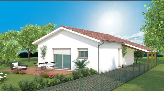 Maison neuve 77m² avec 2 chambres, bureau et abri voiture à Vielle-Saint-Girons 