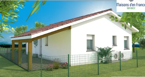 Maison neuve 77m² avec 2 chambres, bureau et abri voiture à Vielle-Saint-Girons 