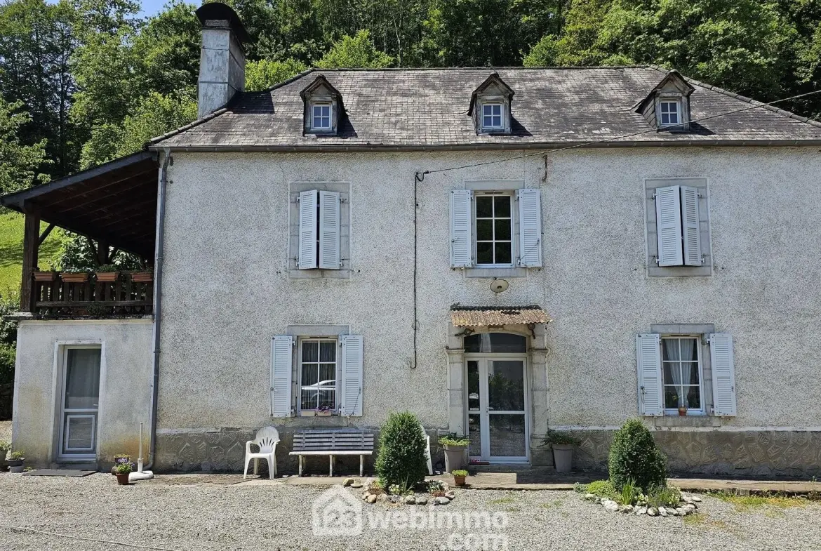 Maison à rénover avec grand terrain à Louvie-Juzon, proche des montagnes 