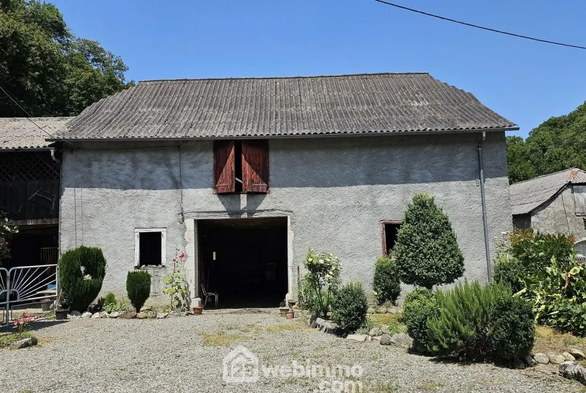Maison à rénover avec grand terrain à Louvie-Juzon, proche des montagnes 