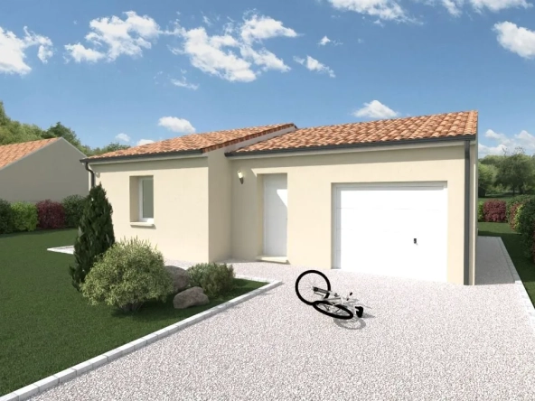 Maison neuve compacte de 63 m² à Scorbe-Clairvaux avec 2 chambres et garage