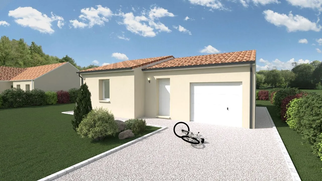 Maison neuve compacte de 63 m² à Scorbe-Clairvaux avec 2 chambres et garage 