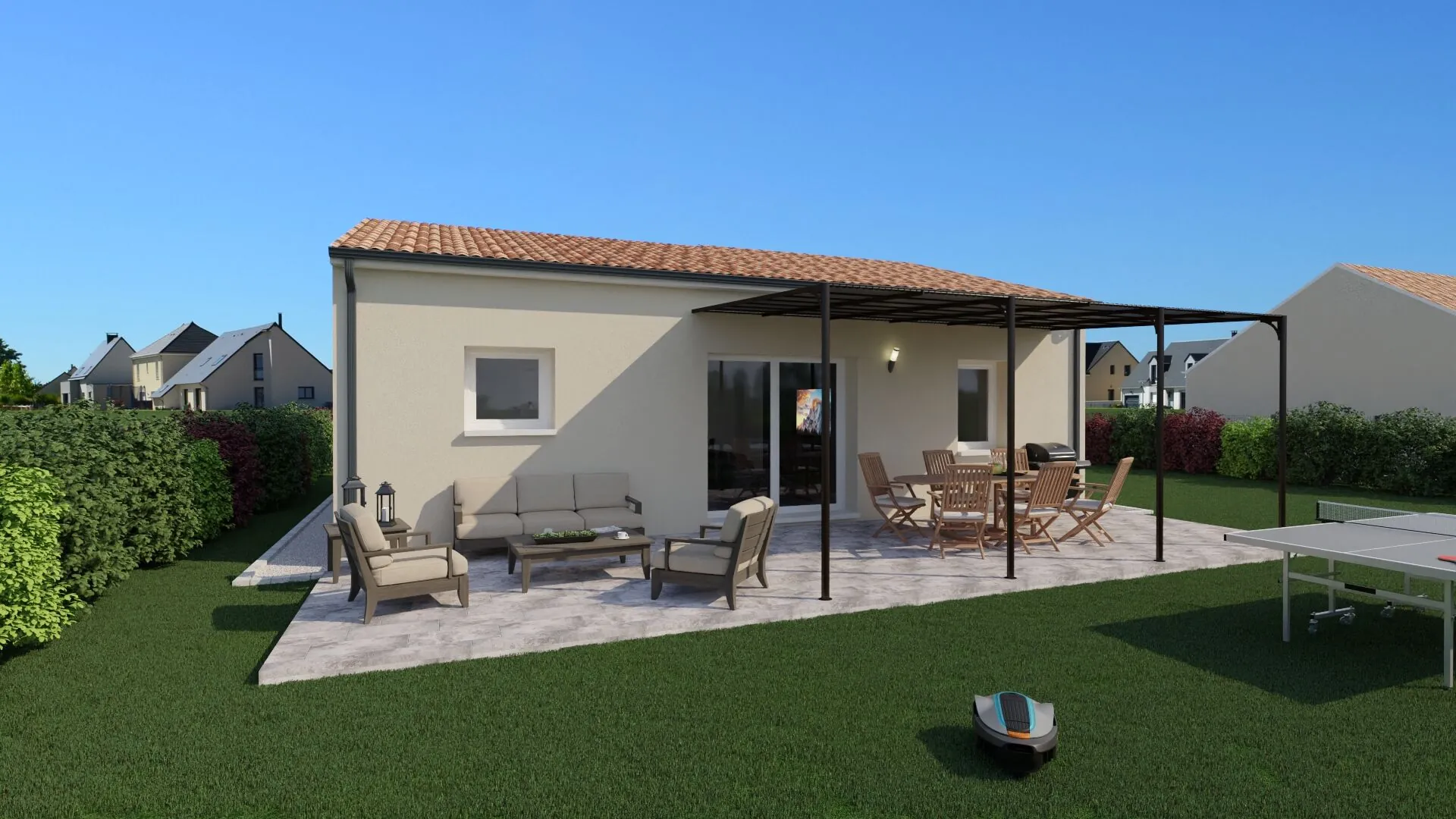 Maison neuve compacte de 63 m² à Scorbe-Clairvaux avec 2 chambres et garage 