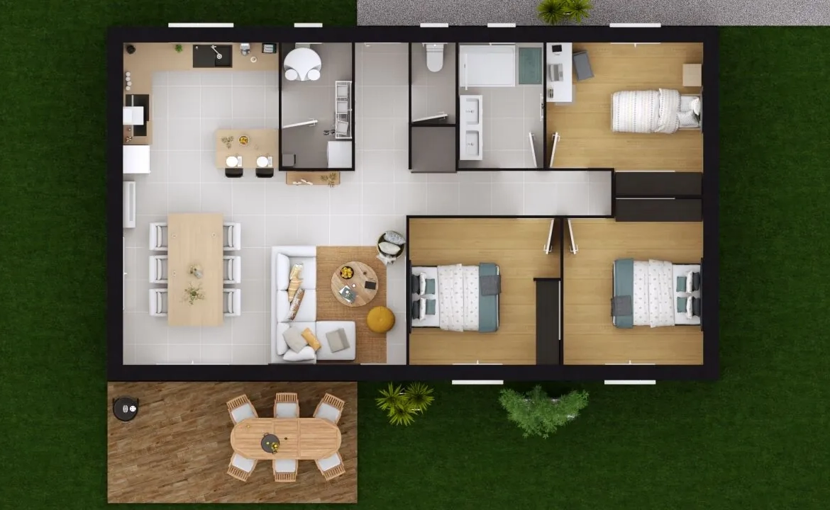 Maison sur mesure de 85 m² avec 3 chambres à Laluque 