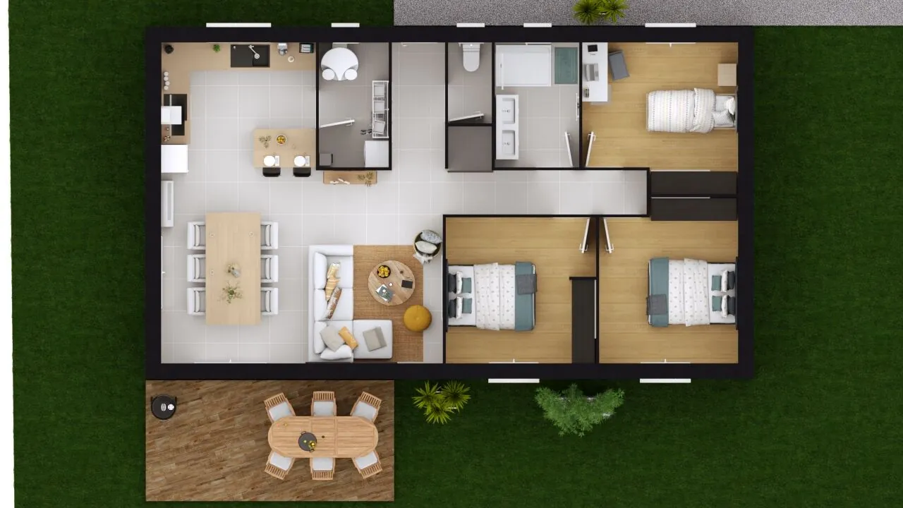 Maison sur mesure de 85 m² avec 3 chambres à Laluque 