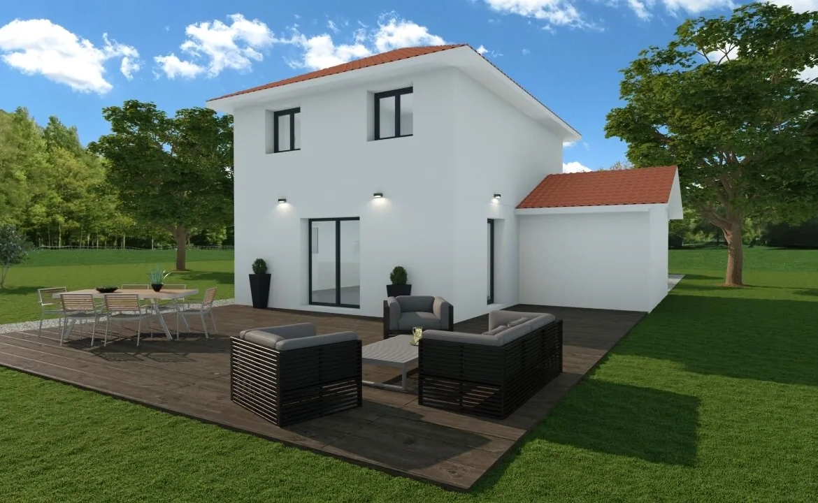 Maison neuve personnalisable de 85m² à Saint-Jean-d'Avelanne avec terrain de 310m² 
