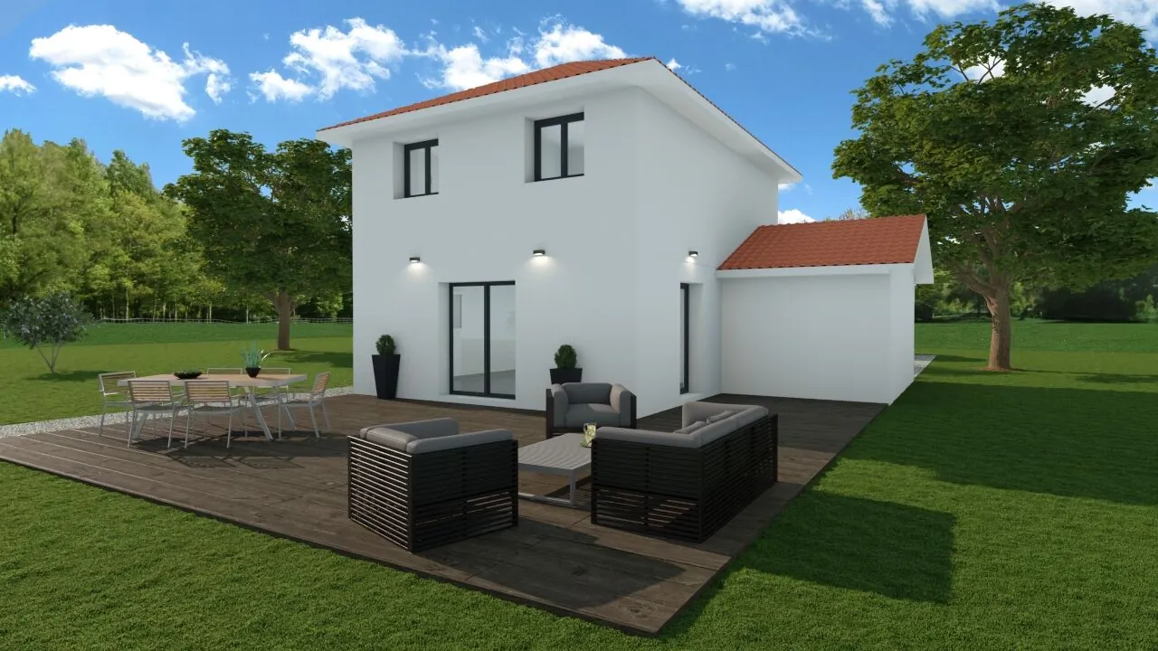 Maison neuve personnalisable de 85m² à Saint-Jean-d'Avelanne avec terrain de 310m² 