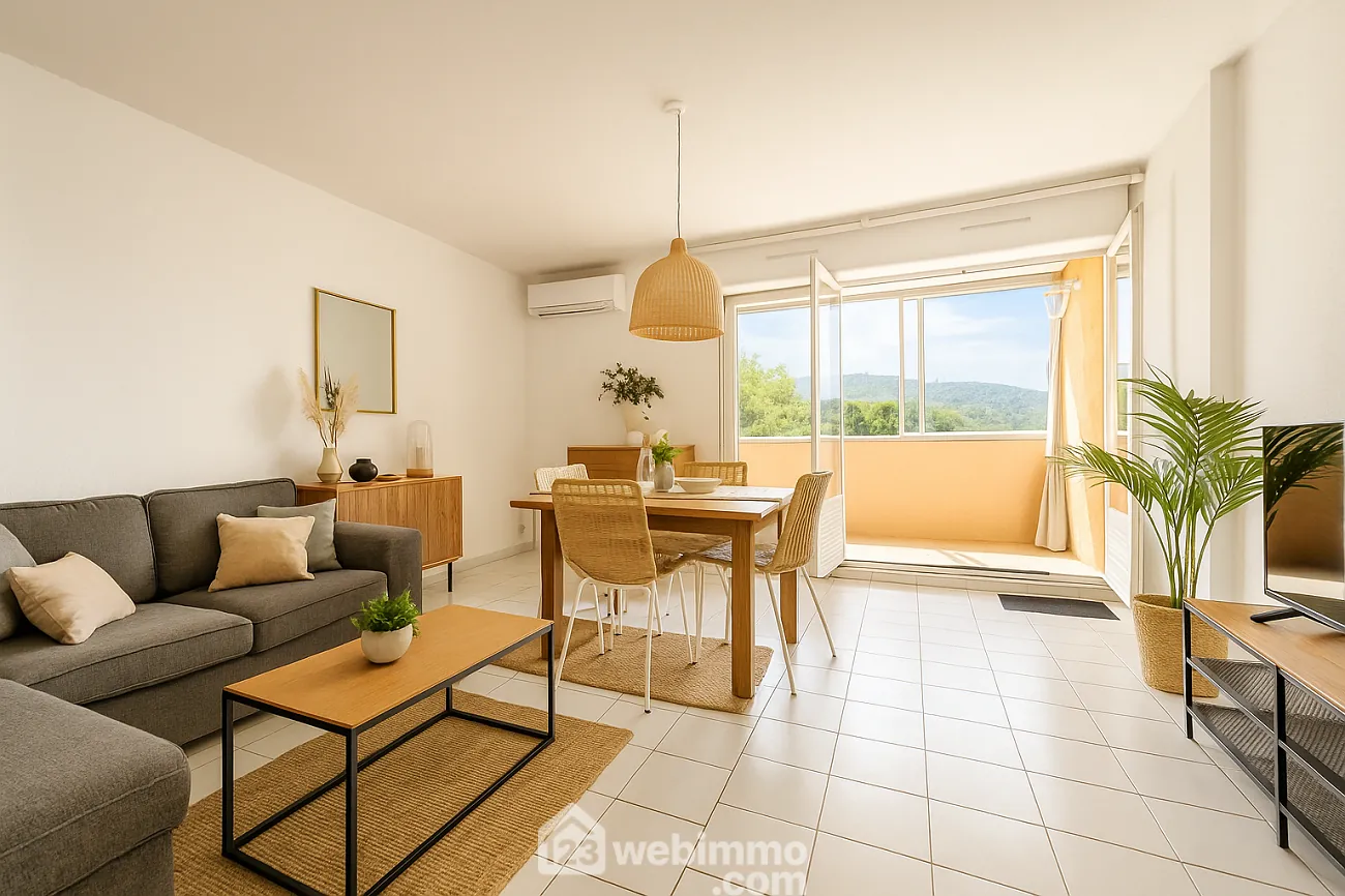Appartement traversant de 45 m² avec loggia à Sainte-Maxime proche centre et plages 