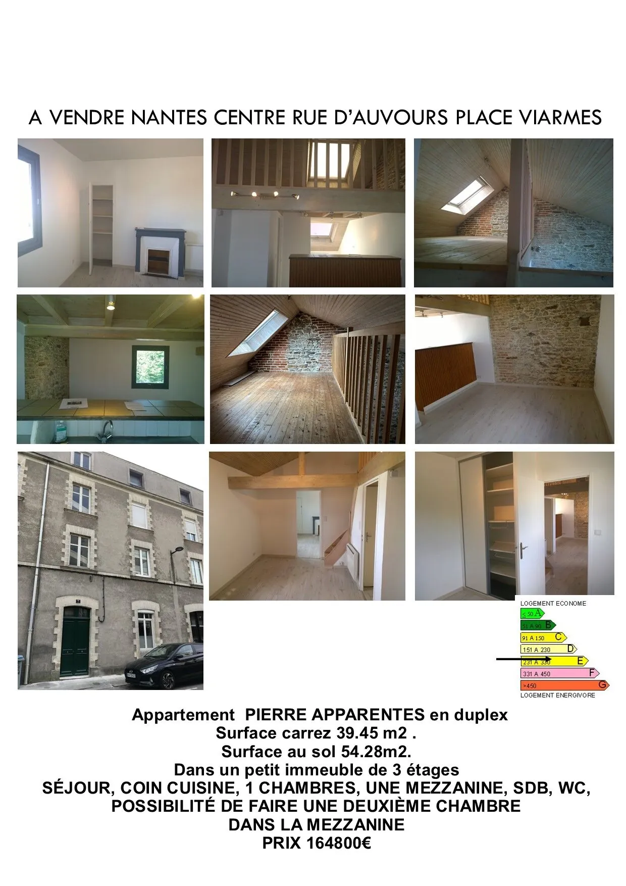 Appartement duplex en vente à Nantes près de la Place Viarme - Charme et authenticité 