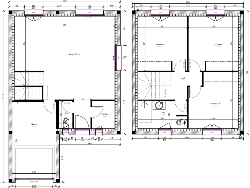 Maison neuve 4 pièces avec terrasse et jardin à Villeneuve-lès-Bouloc 