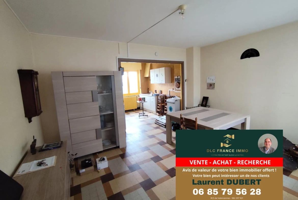 Maison à Berlaimont avec grand potentiel, 3 chambres, terrain de 992 m² 