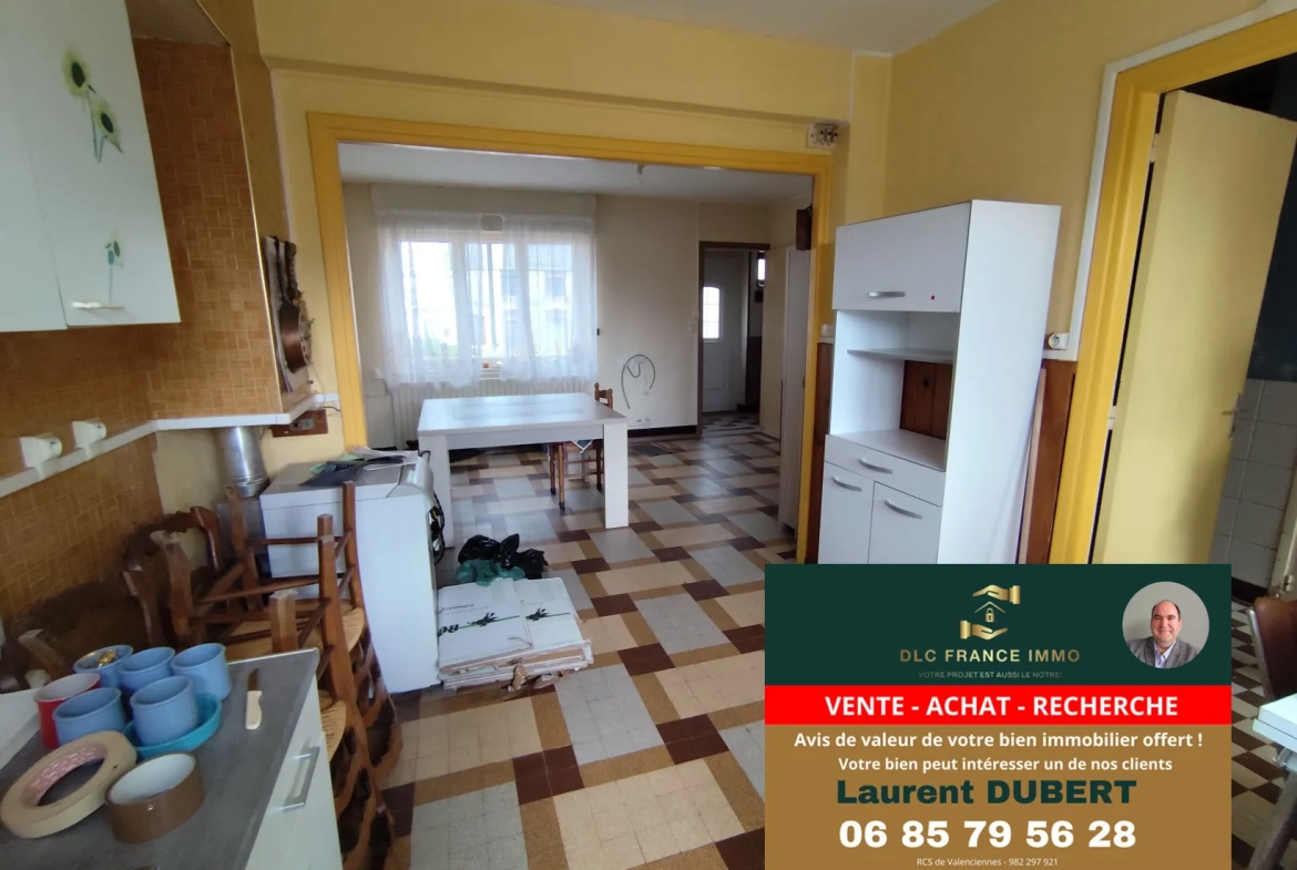 Maison à Berlaimont avec grand potentiel, 3 chambres, terrain de 992 m² 