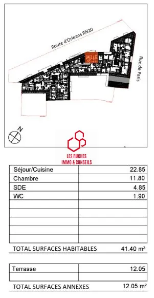 Appartement T2 à vendre à Montlhéry de 41,60 m², lumineux et idéalement situé 